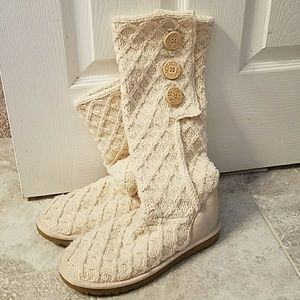 Classic Lattice Cardy Knitted Sweater Boots size 8